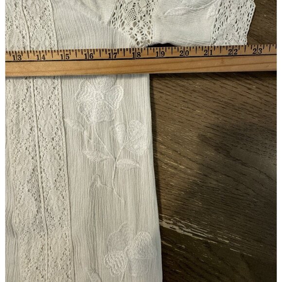 Zara Women white Embroidered Lace India Small Maxi Dress Boho Cottage Romance - Picture 4 of 14